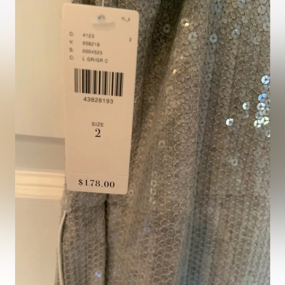 Anthropologie sequin Jumpsuit Women Silver Gray Stretch Coastal Disco Occasion - Picture 7 of 16